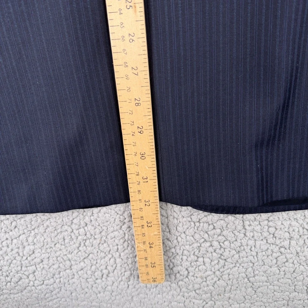 Canali Sport Coat‎ Men US 46L Navy Blue Pinstripe 100% Wool Made Italy Blazer
